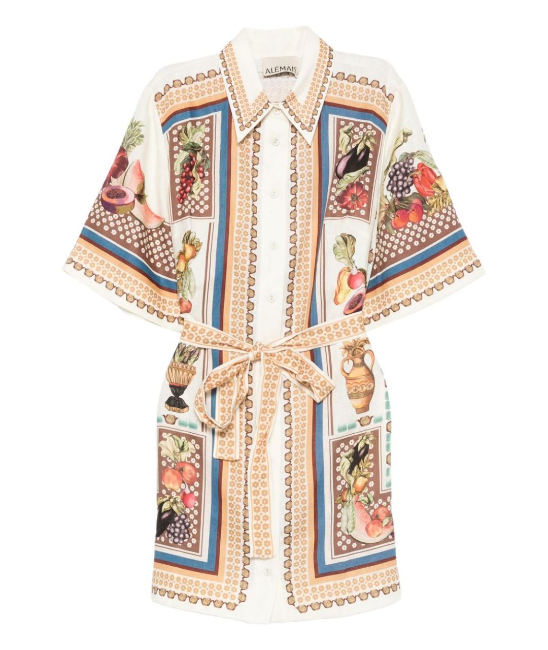 Alemais Мульти льняное повседневное платье, фото 1