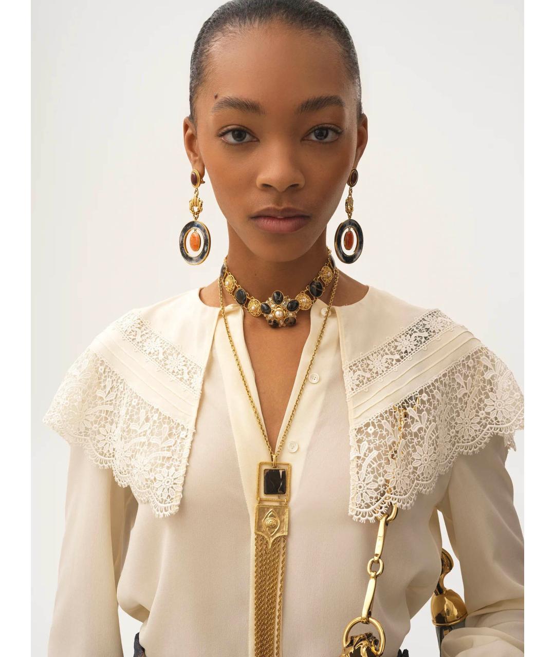 CHLOE Бежевая креповая рубашка, фото 4