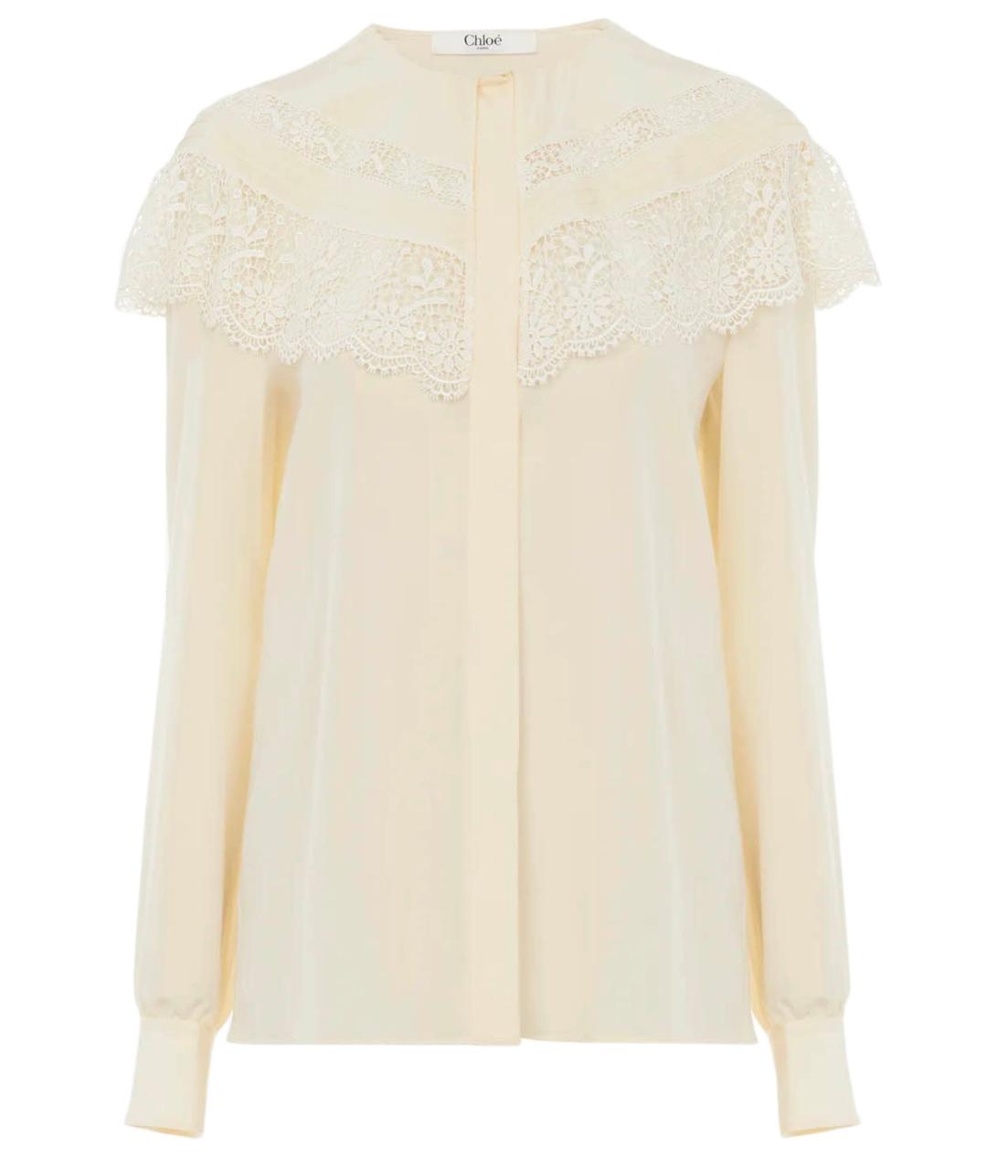 CHLOE Бежевая креповая рубашка, фото 1