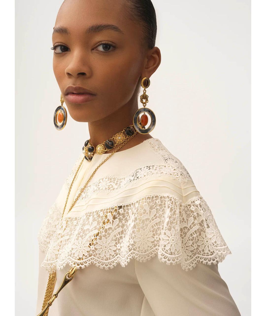 CHLOE Бежевая креповая рубашка, фото 5