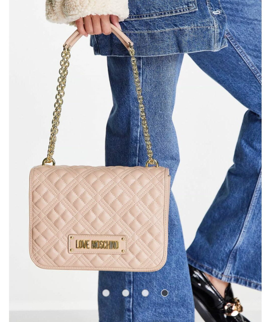 LOVE MOSCHINO Бежевая сумка тоут из искусственной кожи, фото 5