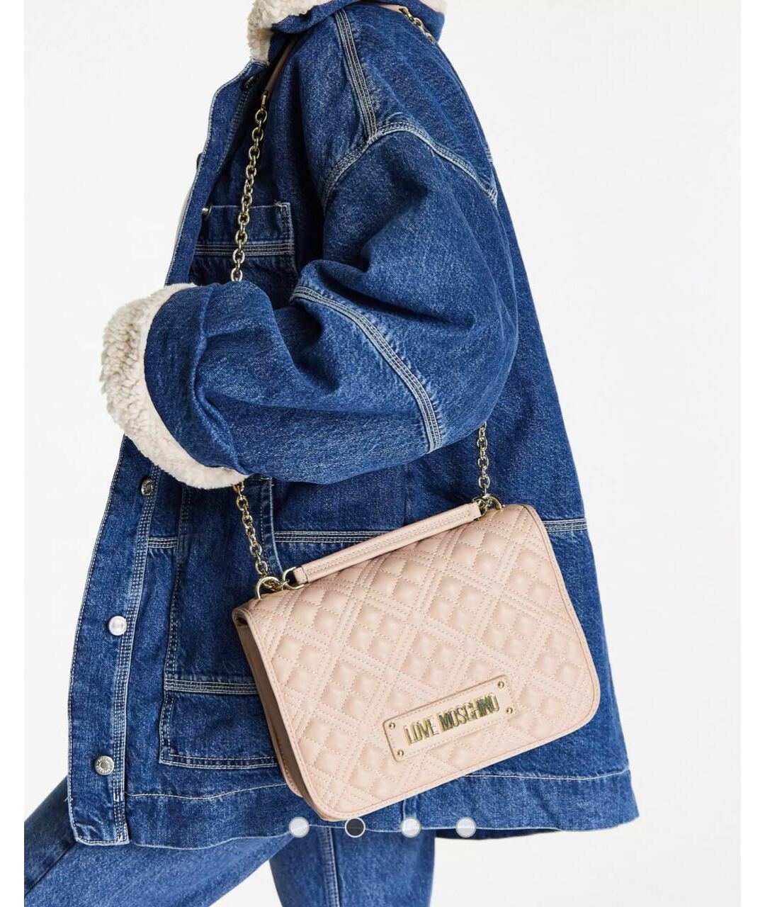 LOVE MOSCHINO Бежевая сумка тоут из искусственной кожи, фото 6