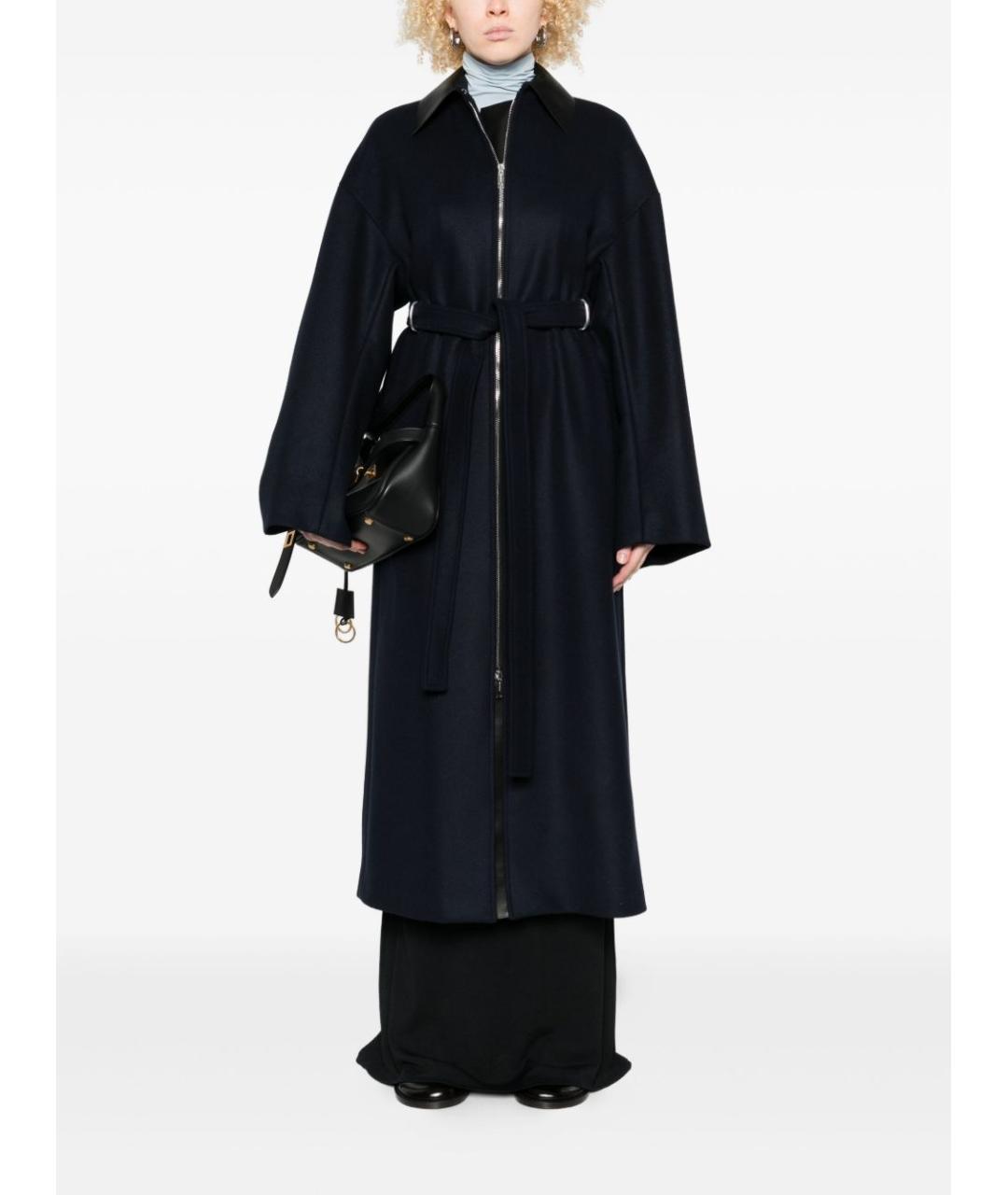 SPORTMAX Синее шерстяное пальто, фото 2