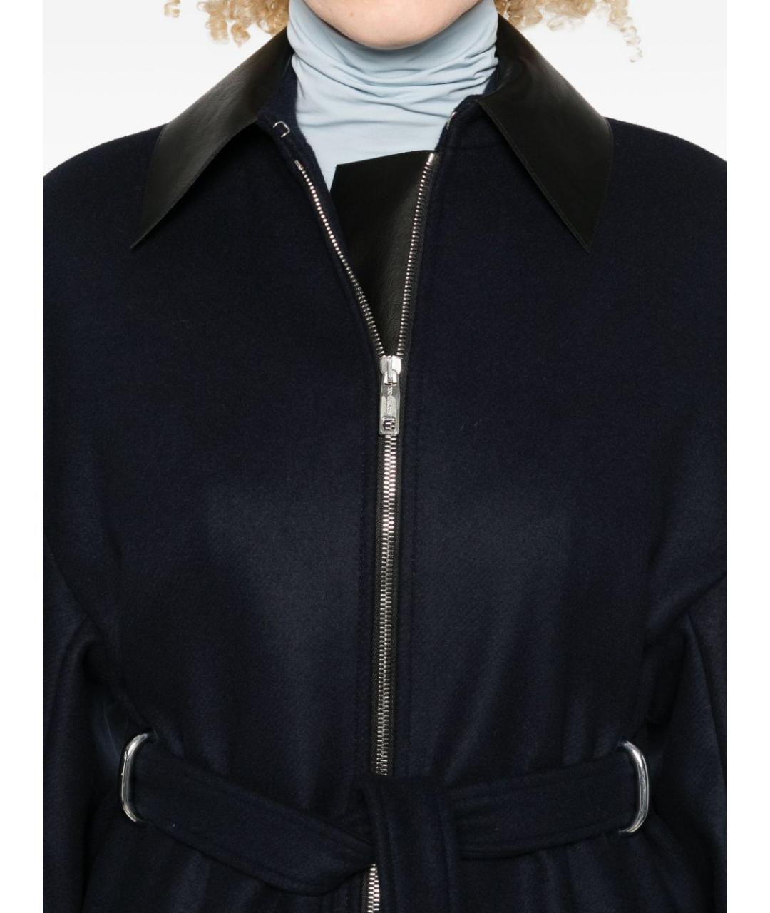 SPORTMAX Синее шерстяное пальто, фото 5