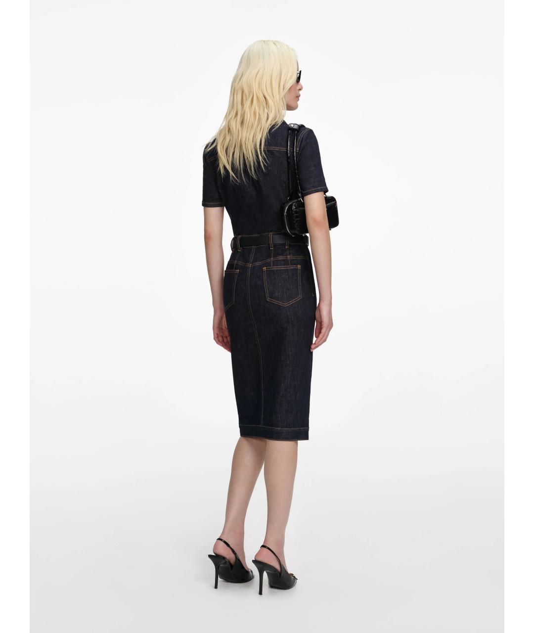 SELF-PORTRAIT Синее хлопковое платье, фото 3