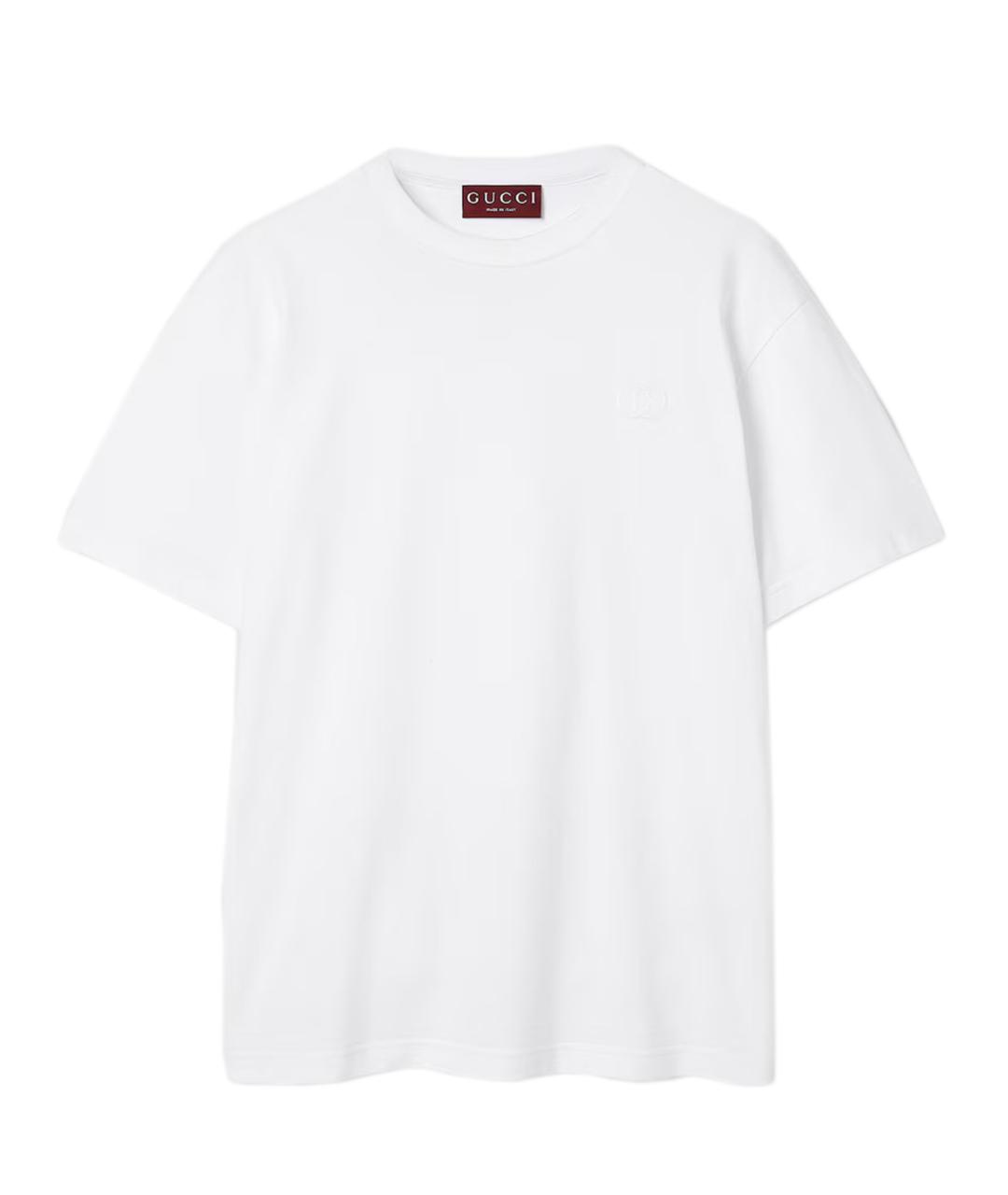 GUCCI Белая хлопковая футболка, фото 1