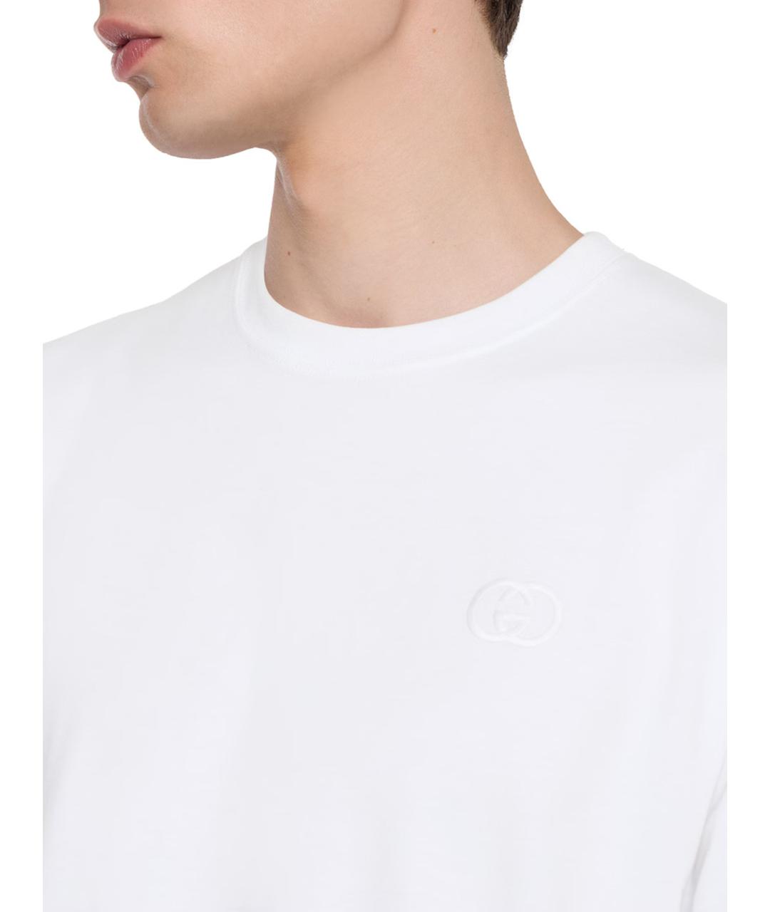 GUCCI Белая хлопковая футболка, фото 5