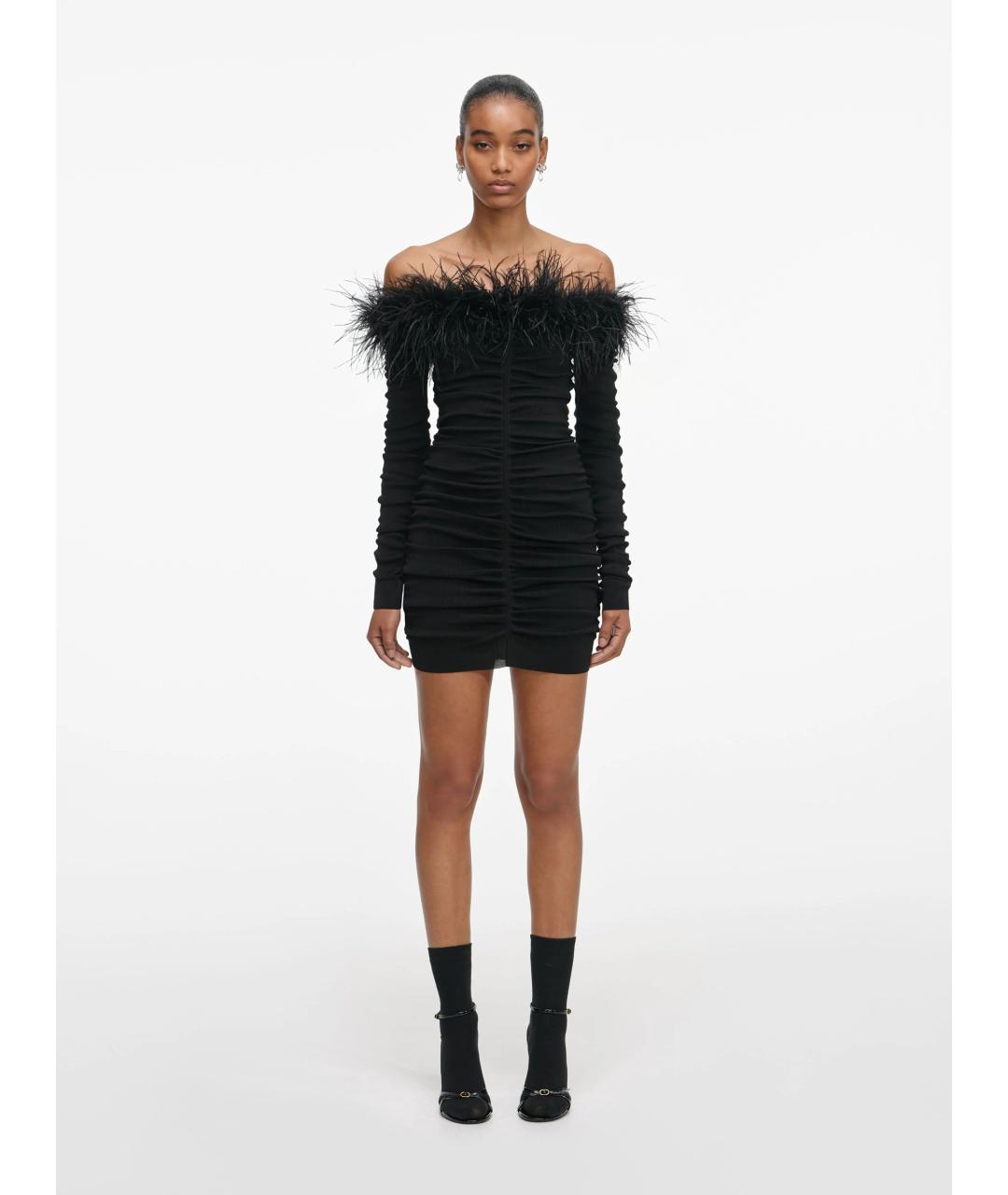 SELF-PORTRAIT Черное вискозное коктейльное платье, фото 2