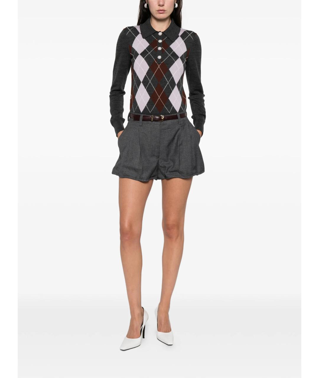 SELF-PORTRAIT Серый шерстяной джемпер / свитер, фото 2