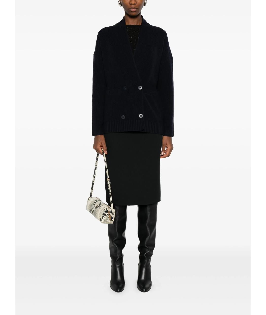 MAX MARA STUDIO Темно-синий шерстяной кардиган, фото 2