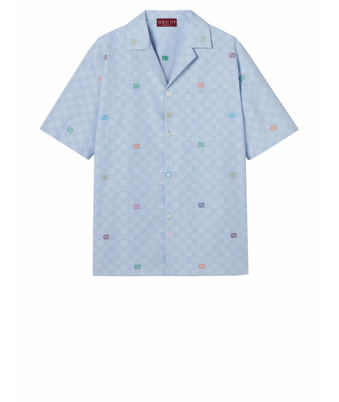 GUCCI Голубая хлопковая кэжуал рубашка, фото 1