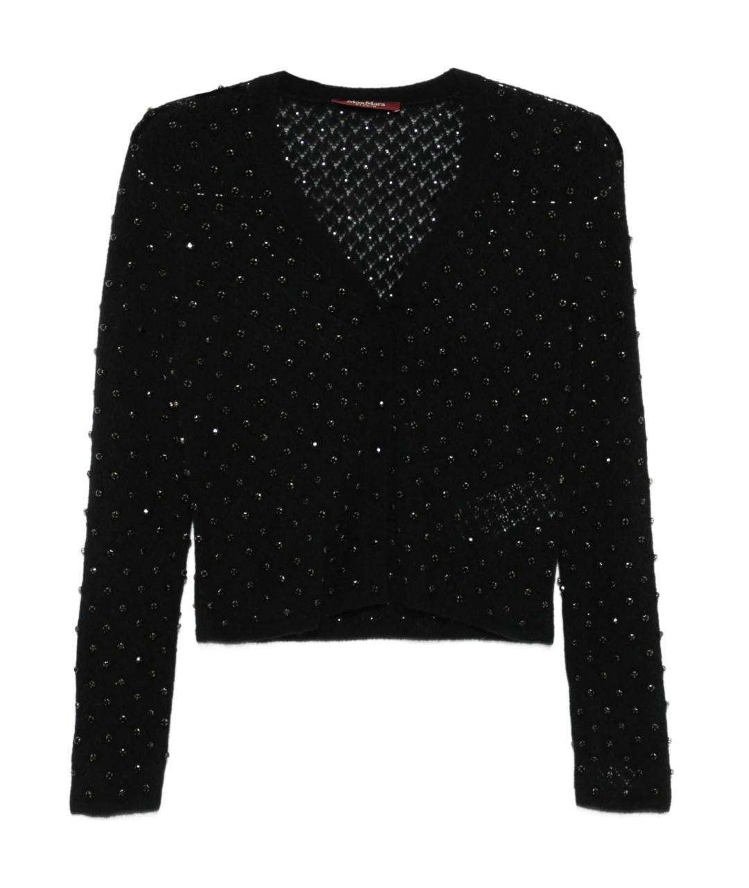 MAX MARA STUDIO Черный шерстяной кардиган, фото 1