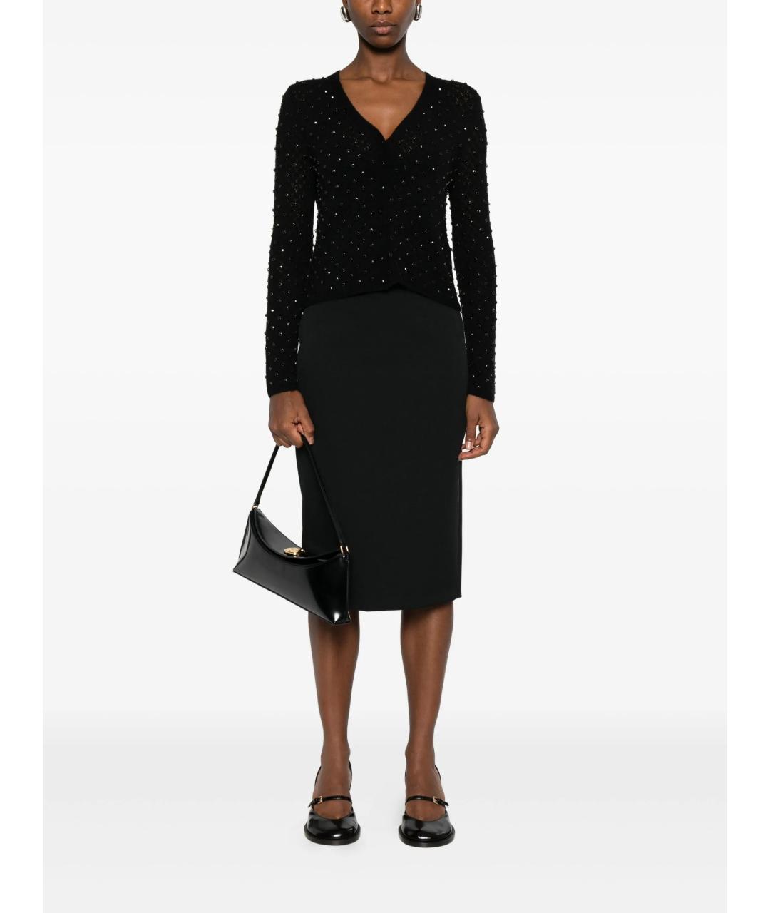 MAX MARA STUDIO Черный шерстяной кардиган, фото 2