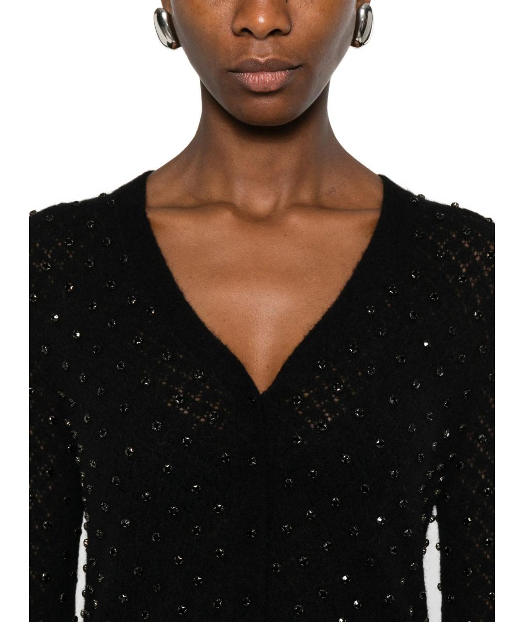 MAX MARA STUDIO Черный шерстяной кардиган, фото 5