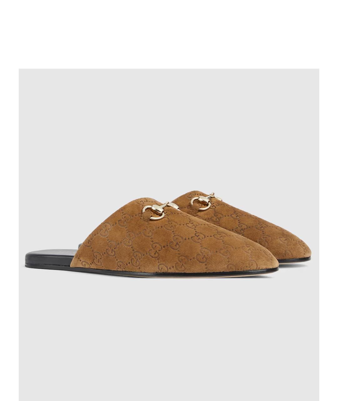 GUCCI Коричневые замшевые сандалии, фото 4