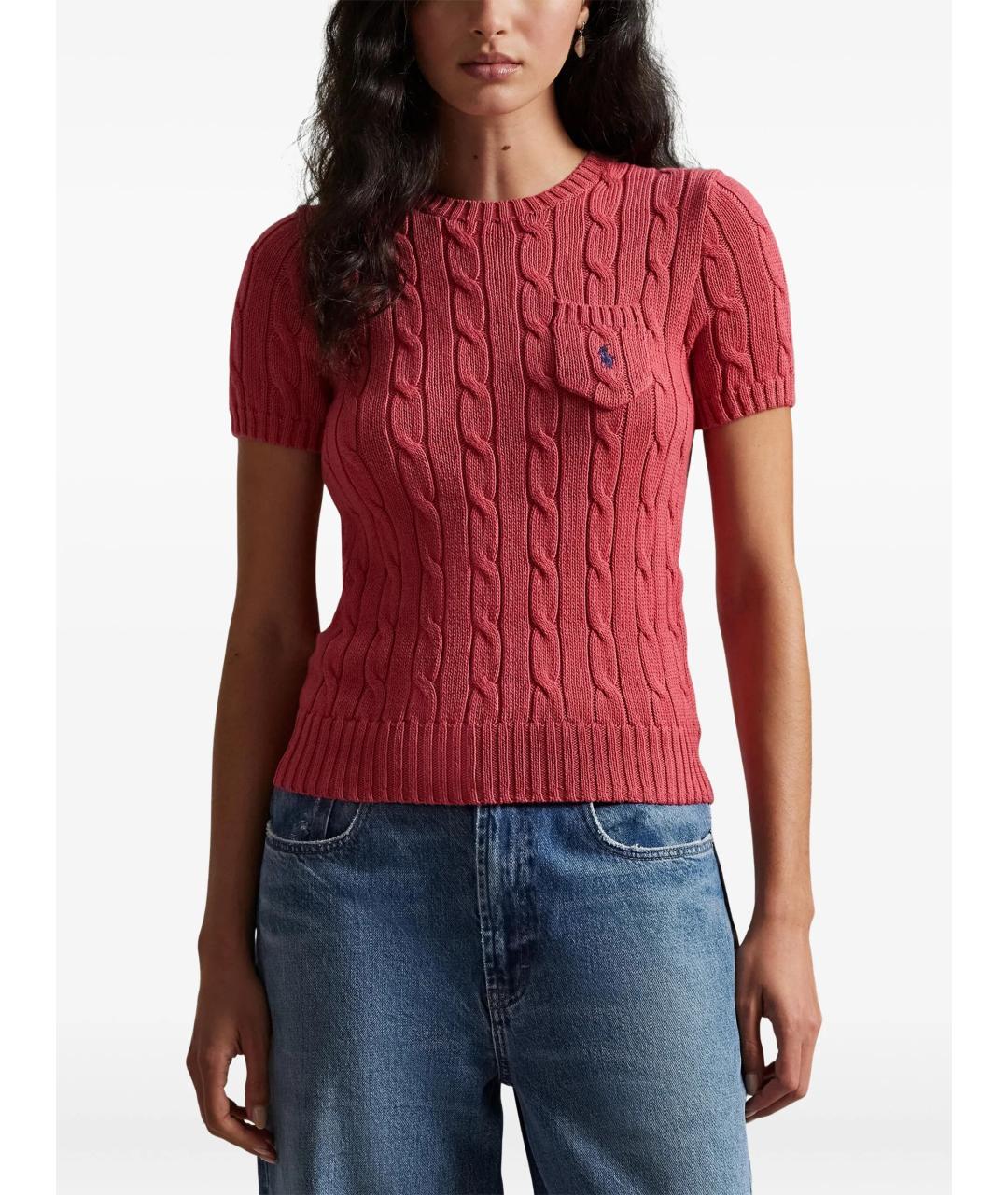 POLO RALPH LAUREN Коралловый хлопковый джемпер / свитер, фото 3