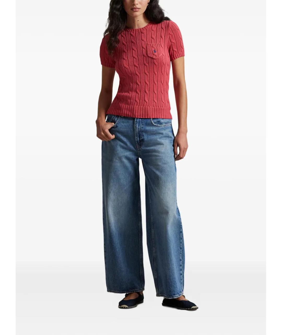 POLO RALPH LAUREN Коралловый хлопковый джемпер / свитер, фото 2