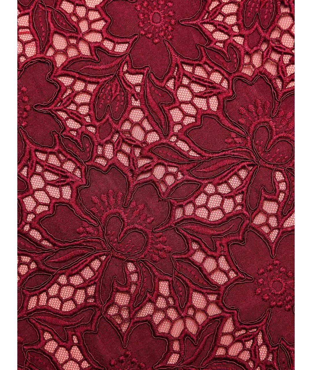 SELF-PORTRAIT Бордовая полиэстеровая юбка миди, фото 6