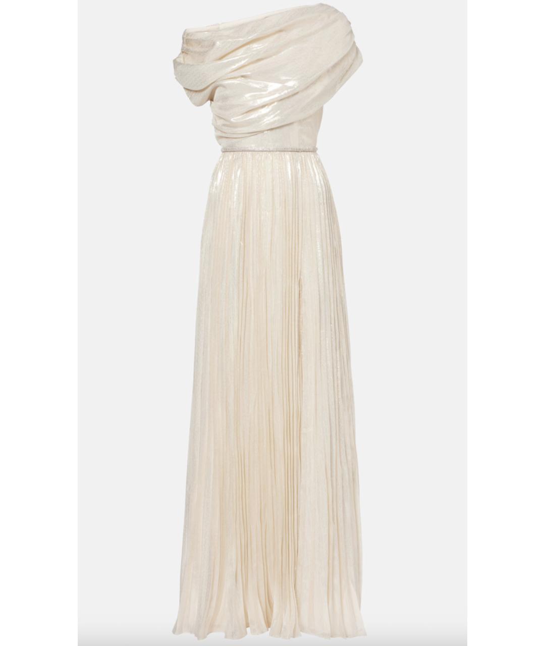 SELF-PORTRAIT Золотое шелковое вечернее платье, фото 8