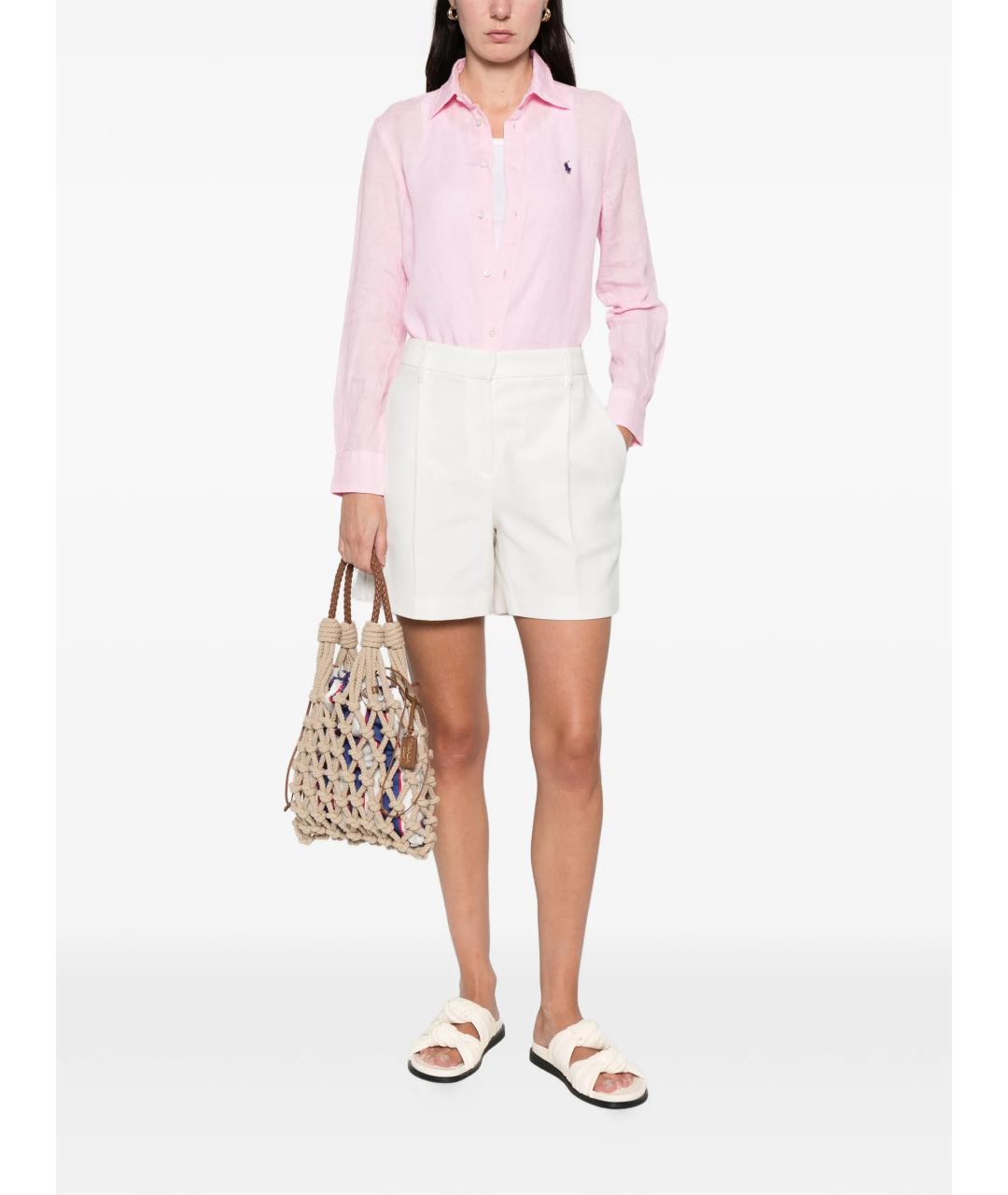POLO RALPH LAUREN Розовая льняная рубашка, фото 2