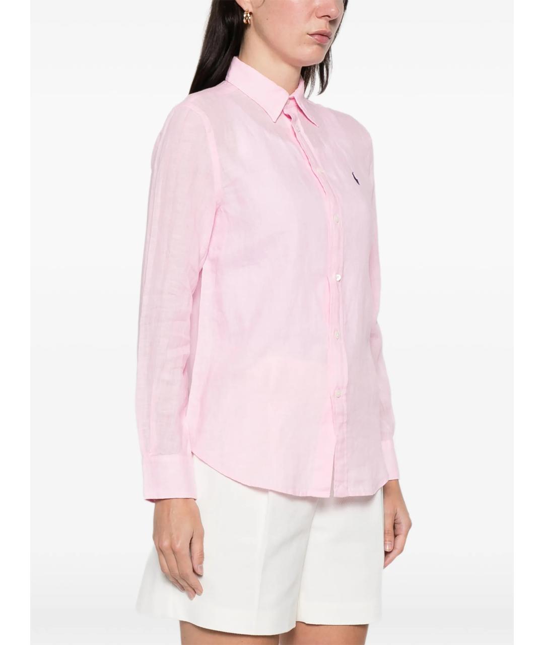 POLO RALPH LAUREN Розовая льняная рубашка, фото 3