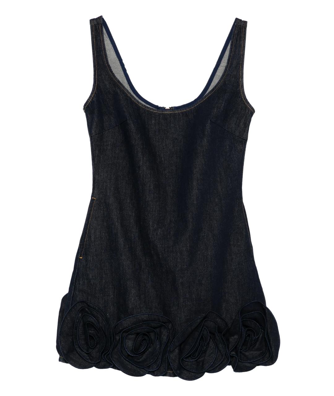 SELF-PORTRAIT Темно-синее хлопковое повседневное платье, фото 1