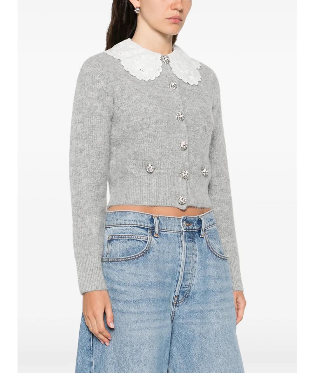 SELF-PORTRAIT Серый хлопковый кардиган, фото 3