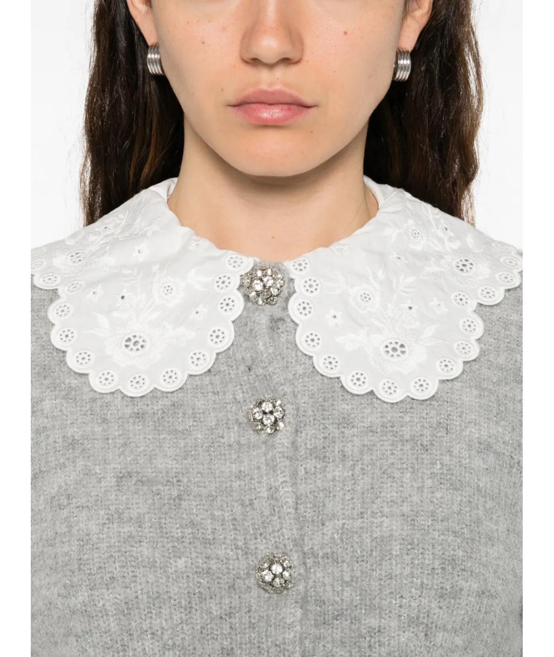 SELF-PORTRAIT Серый хлопковый кардиган, фото 5