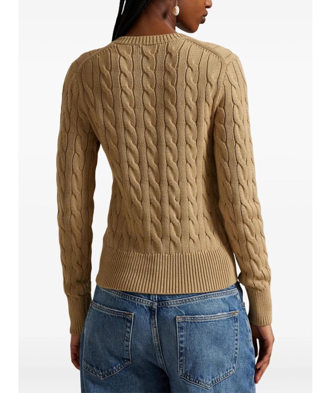 POLO RALPH LAUREN Бежевый хлопковый кардиган, фото 4