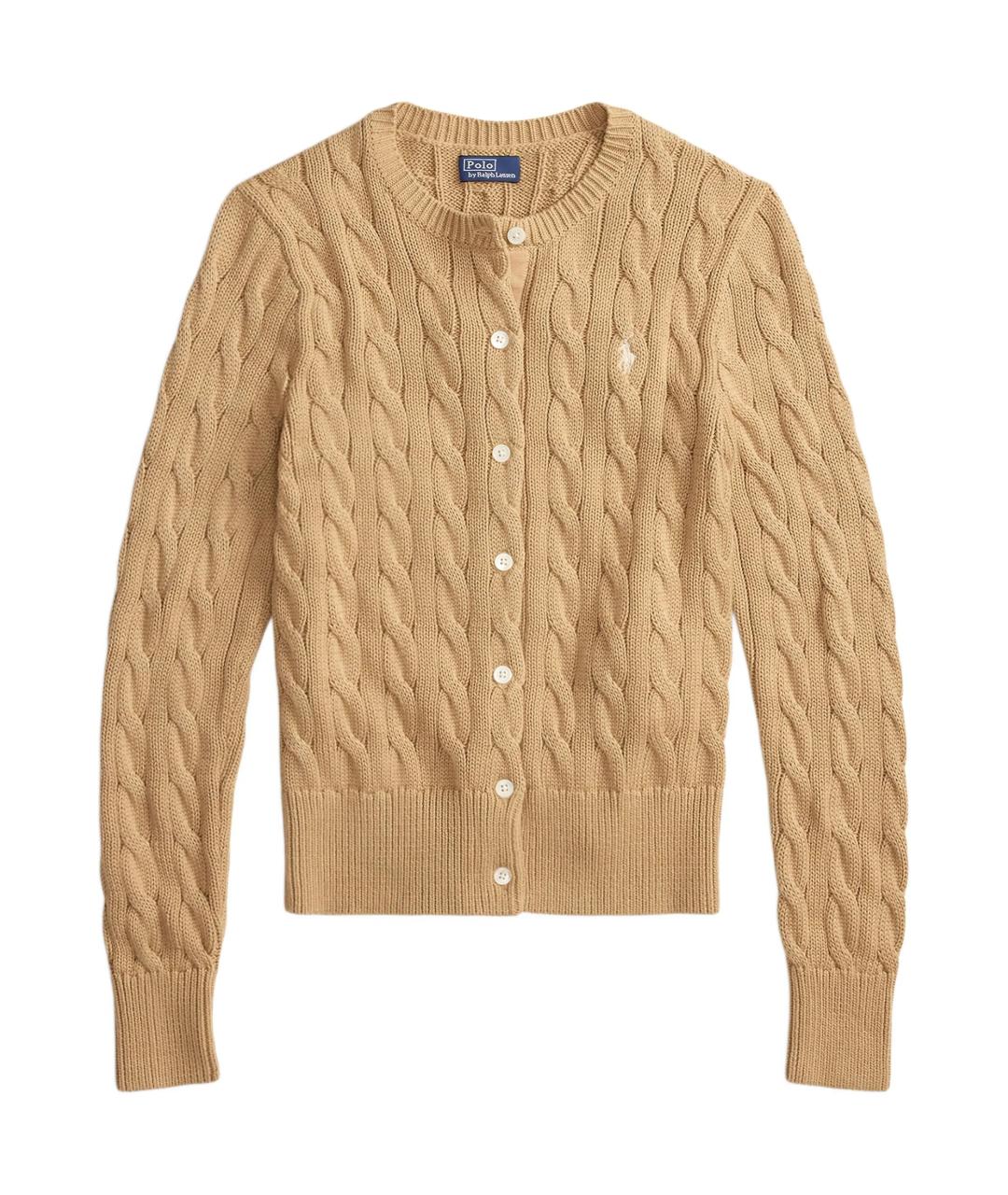 POLO RALPH LAUREN Бежевый хлопковый кардиган, фото 1