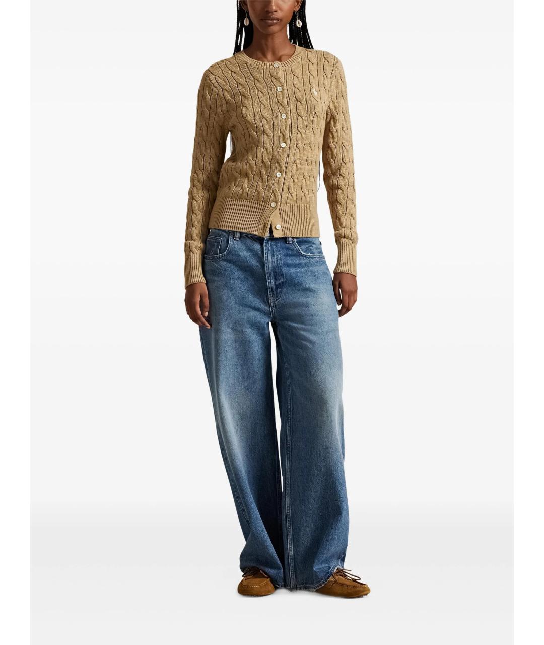 POLO RALPH LAUREN Бежевый хлопковый кардиган, фото 2