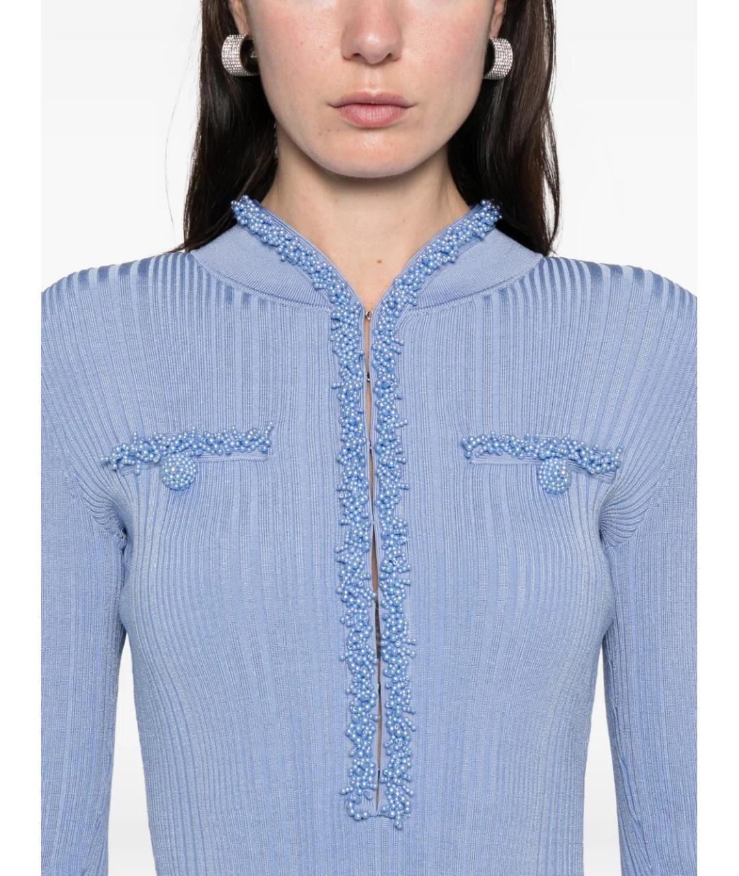 SELF-PORTRAIT Синее вискозное платье, фото 5