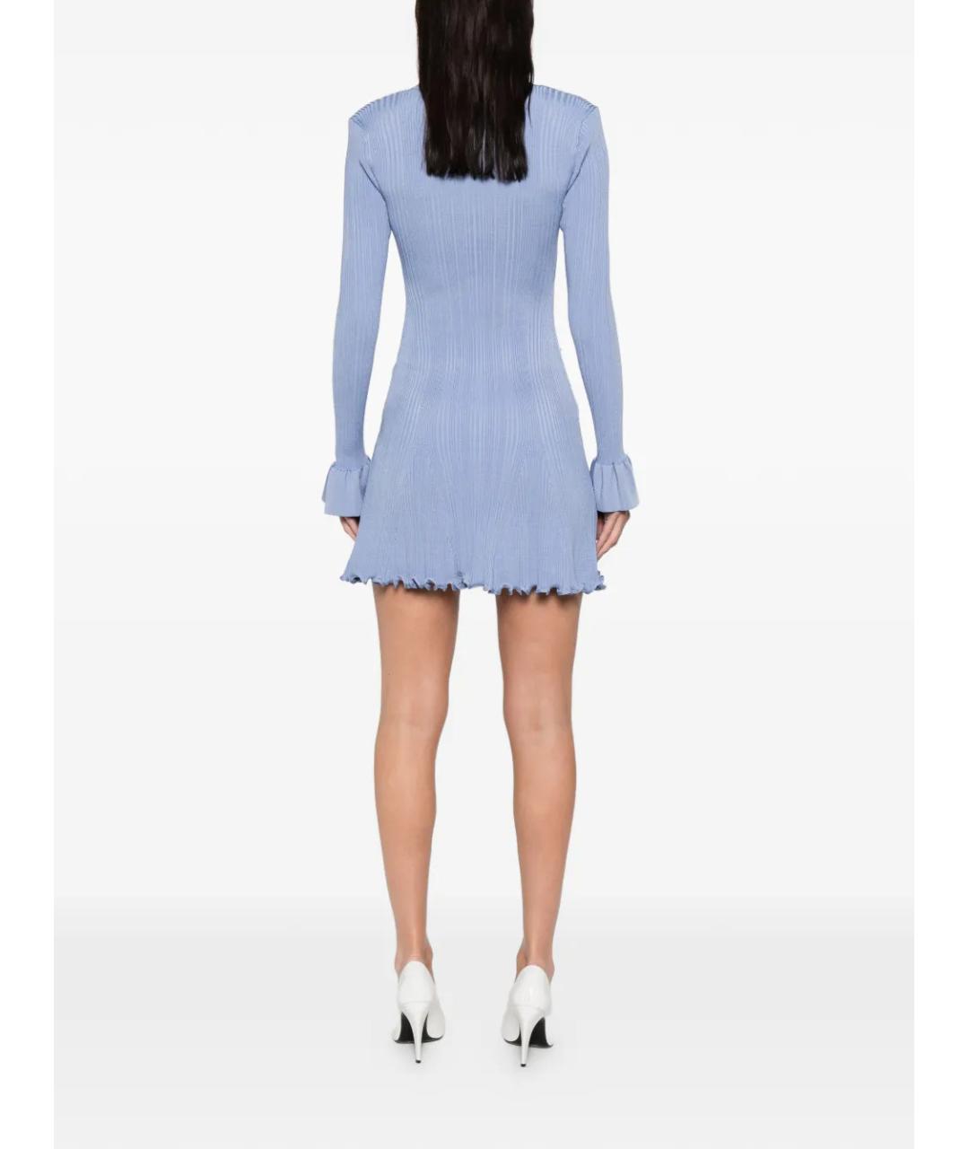 SELF-PORTRAIT Синее вискозное платье, фото 4