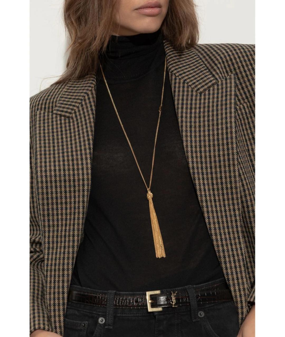 SAINT LAURENT Золотая металлическая подвеска, фото 2