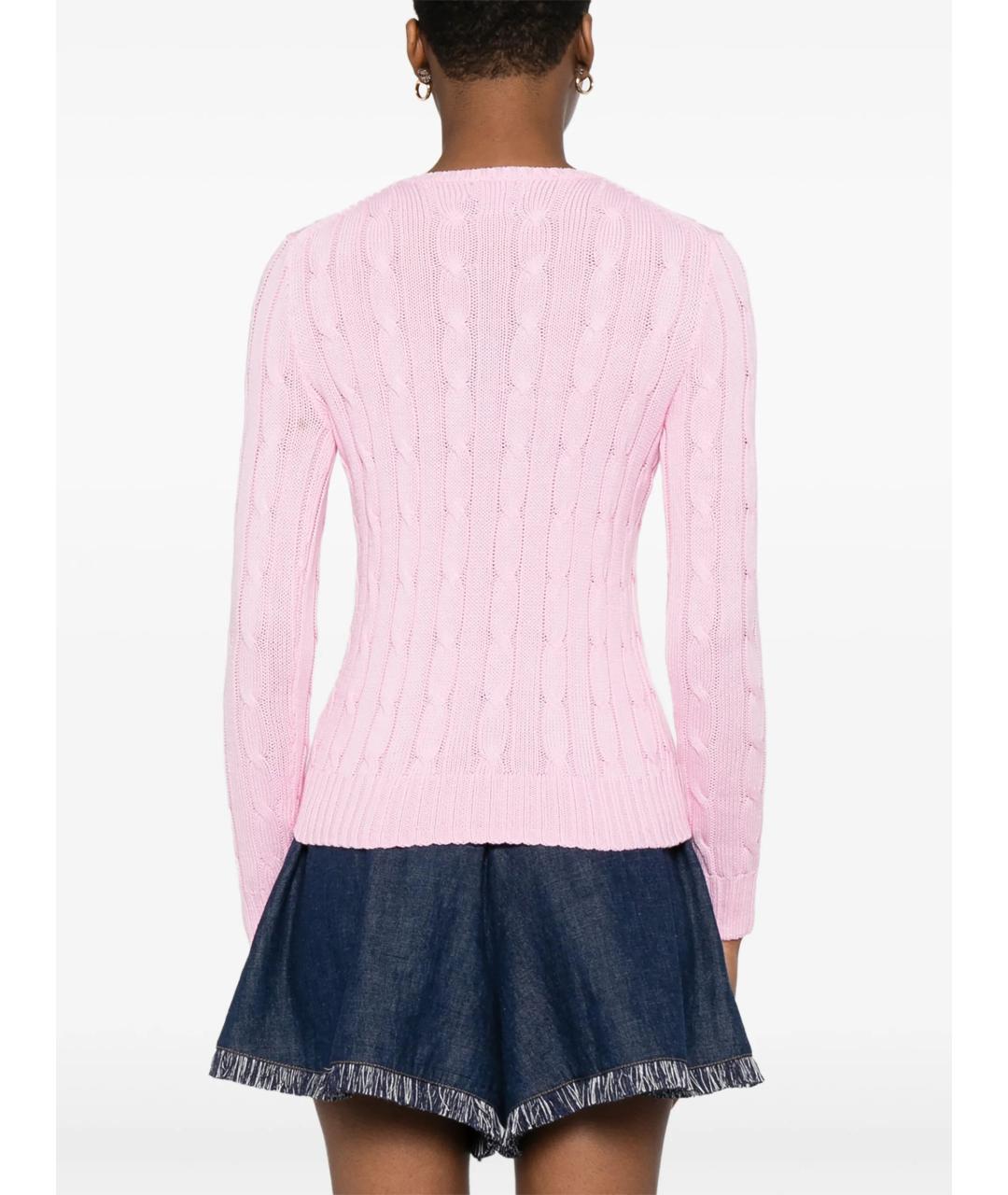 POLO RALPH LAUREN Розовый хлопковый джемпер / свитер, фото 4