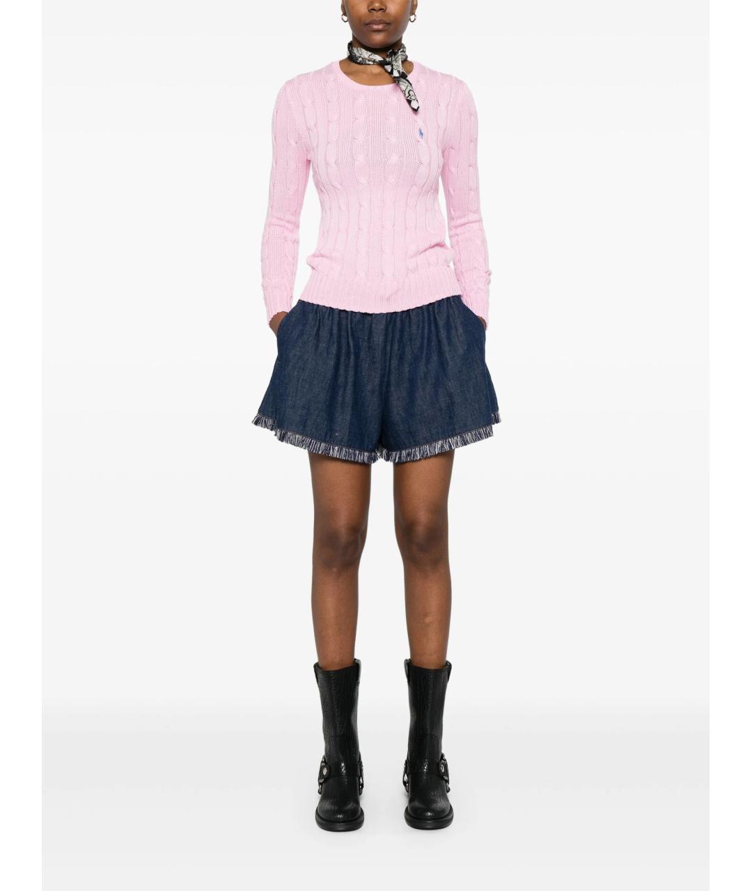 POLO RALPH LAUREN Розовый хлопковый джемпер / свитер, фото 2