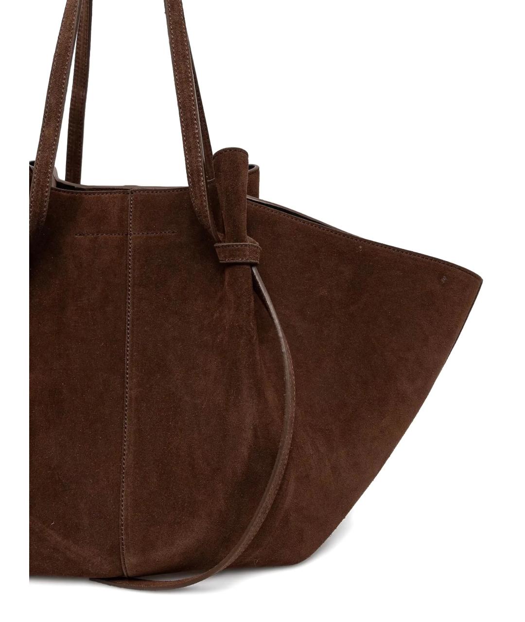 YUZEFI Коричневая замшевая сумка тоут, фото 3