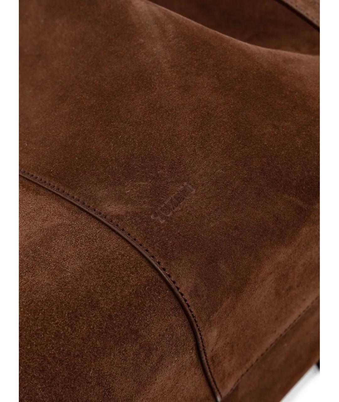 YUZEFI Коричневая замшевая сумка тоут, фото 4