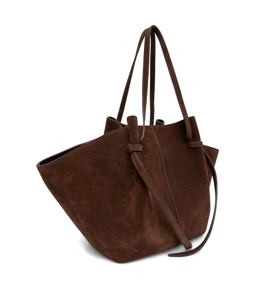 YUZEFI Коричневая замшевая сумка тоут, фото 2