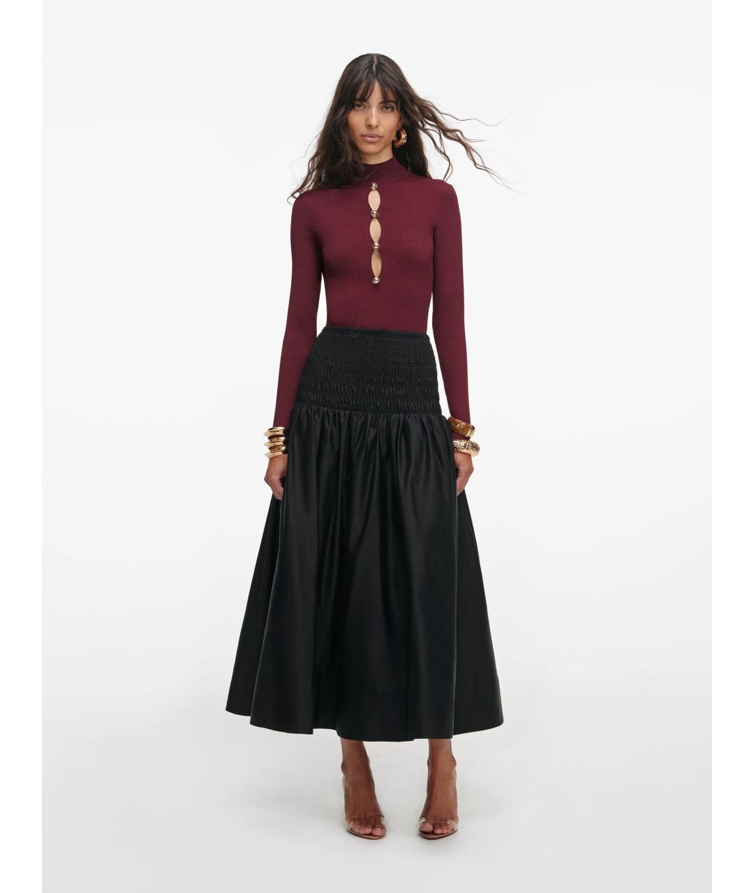 SELF-PORTRAIT Бордовый вискозный джемпер / свитер, фото 2