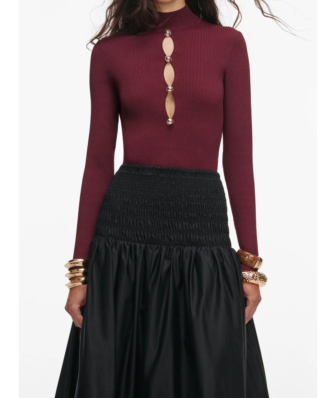 SELF-PORTRAIT Бордовый вискозный джемпер / свитер, фото 5