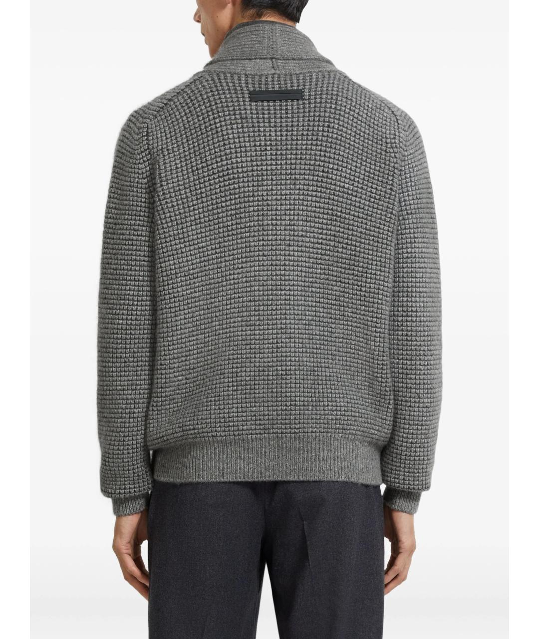 ZEGNA Серый кашемировый кардиган, фото 4