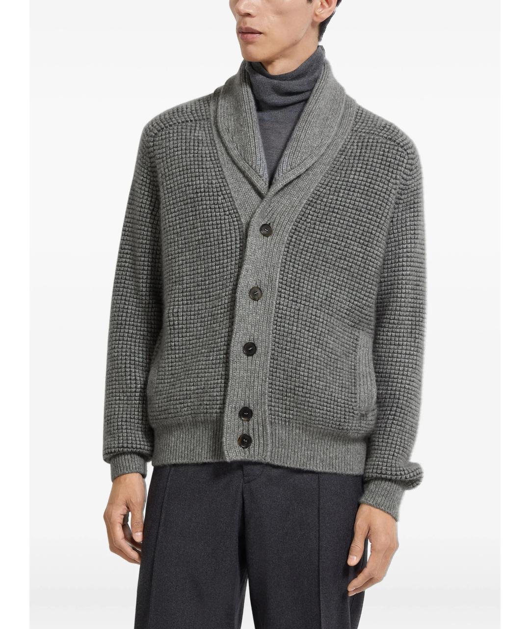ZEGNA Серый кашемировый кардиган, фото 3