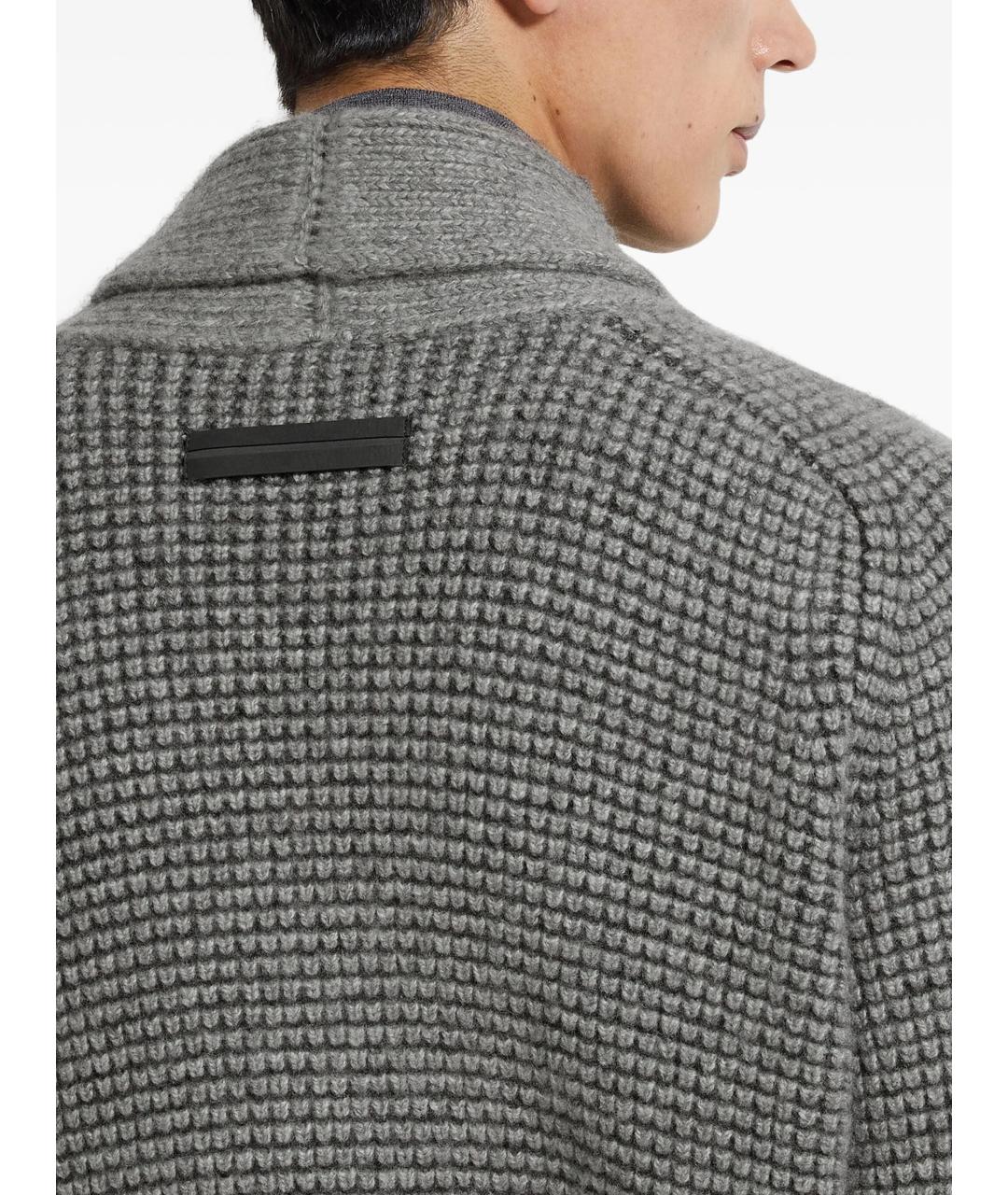 ZEGNA Серый кашемировый кардиган, фото 5