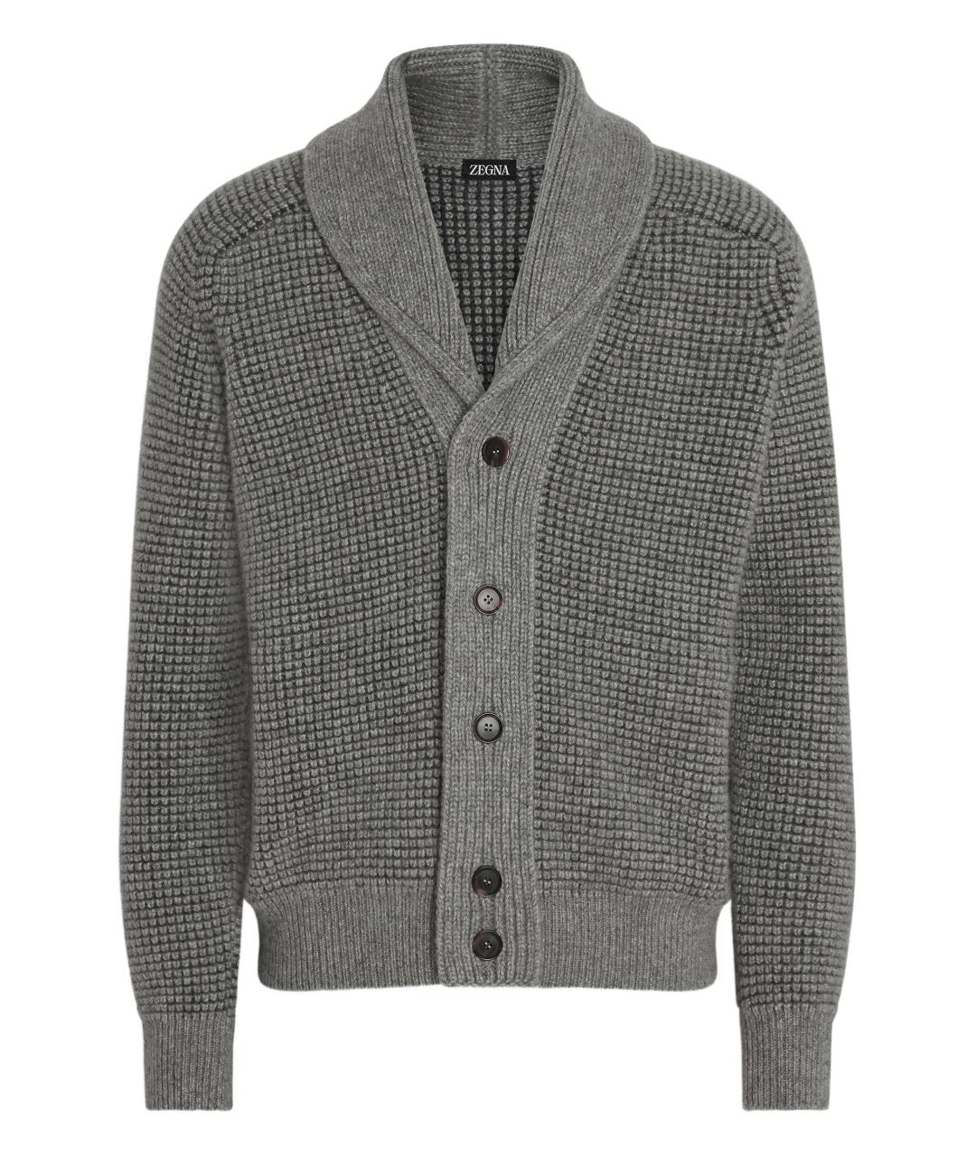 ZEGNA Серый кашемировый кардиган, фото 1