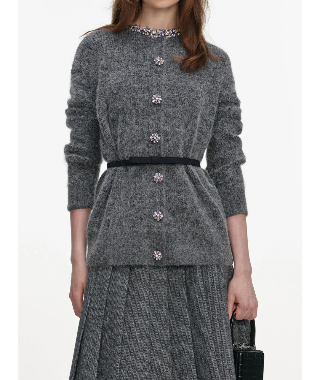 SELF-PORTRAIT Серый шерстяной кардиган, фото 5