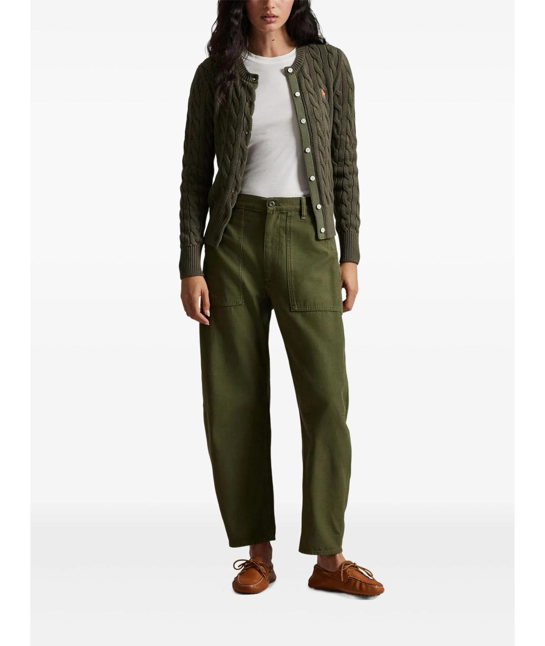 POLO RALPH LAUREN Зеленый хлопковый кардиган, фото 2