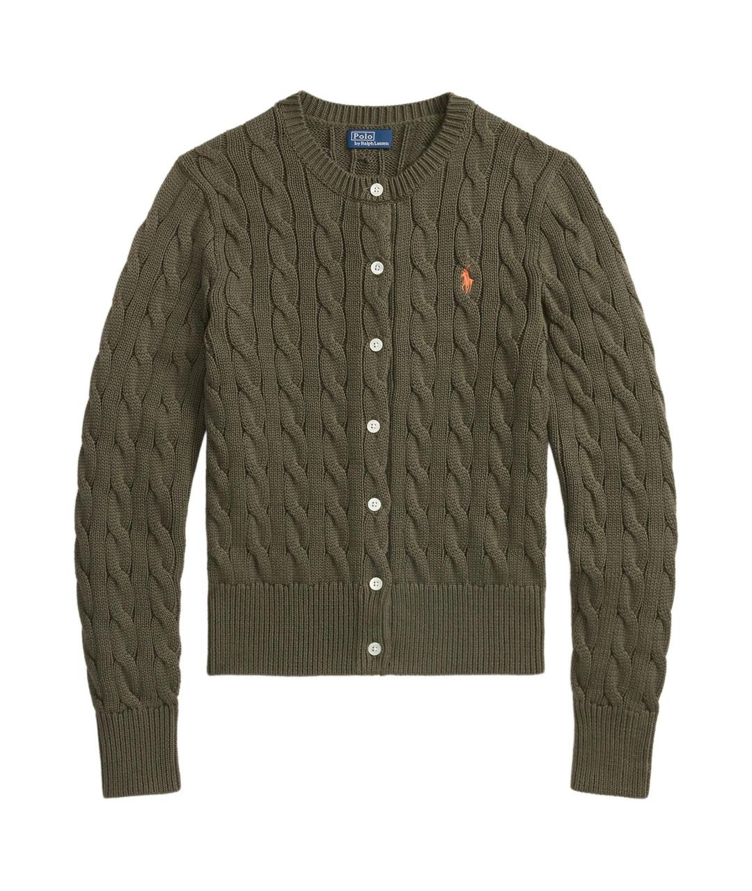 POLO RALPH LAUREN Зеленый хлопковый кардиган, фото 1