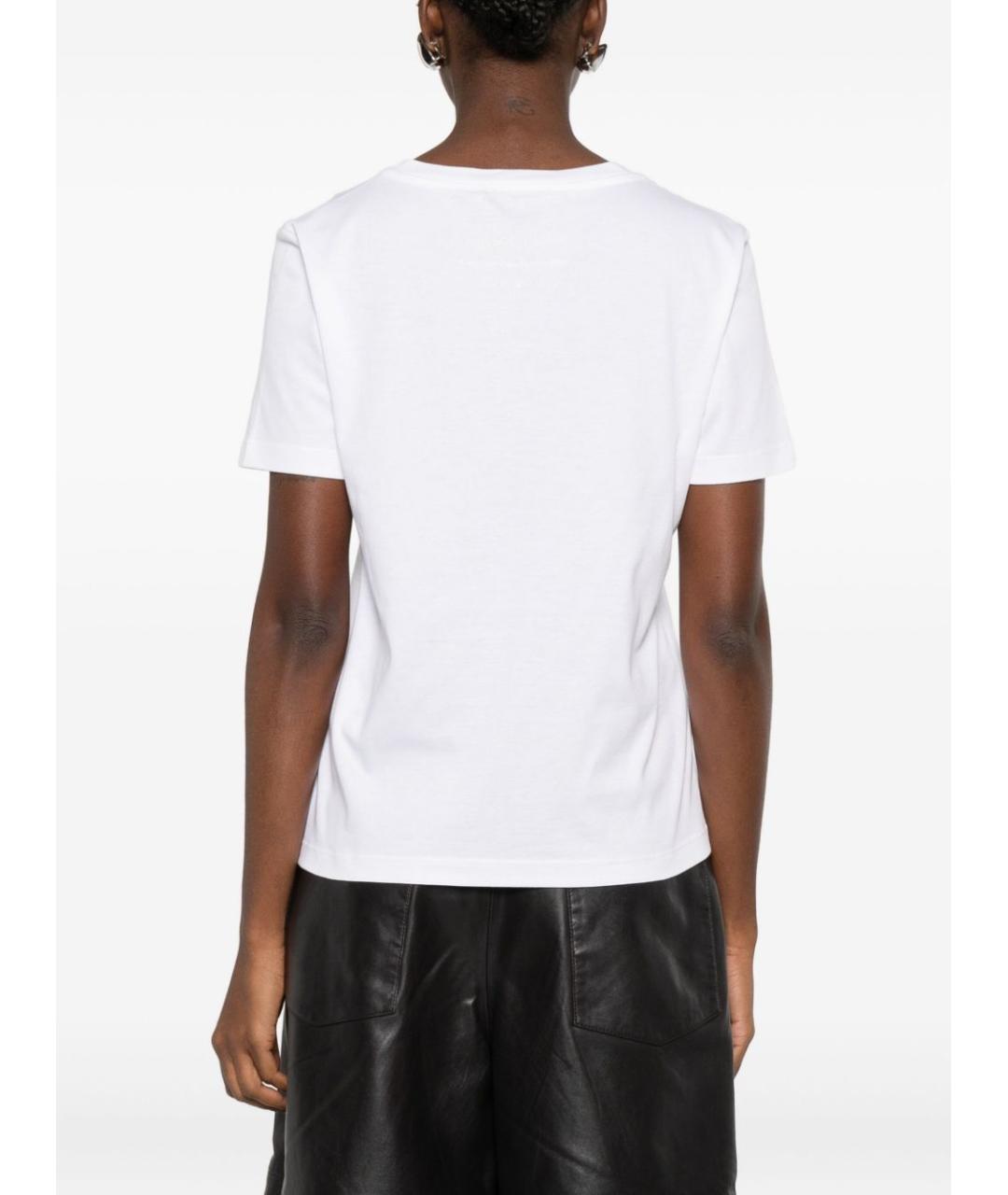 'S MAX MARA Белая хлопковая футболка, фото 4