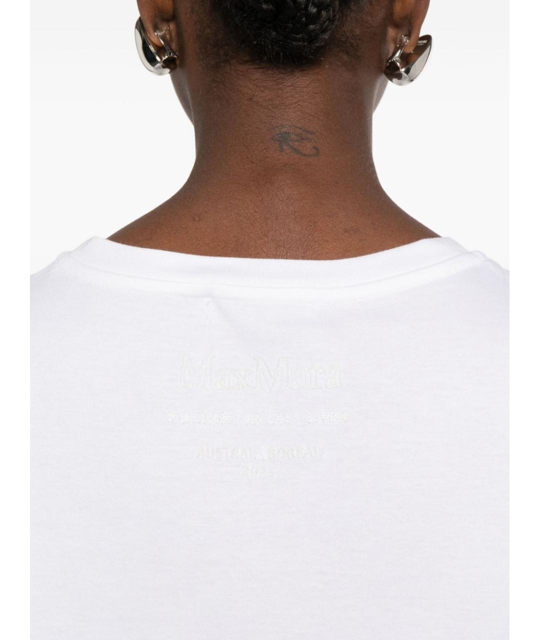 'S MAX MARA Белая хлопковая футболка, фото 5